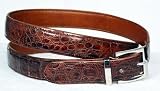 Mario Anolfi Genuine Crocodile/alligator Skin Belt Cognac