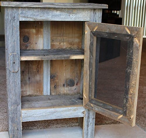Barnwood Cabinet with Screened Front Door. Measures 18" X 9" X 29". Color of Barn Wood May Vary According to Availability.