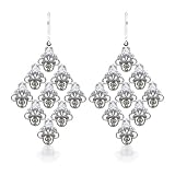 Sterling Silver Bali Inspired Filigree Chandelier Earrings