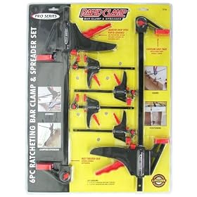 KR Tools 19196 Pro Series 6-Piece Ratcheting Bar Clamp and Spreader Set by KR Tools