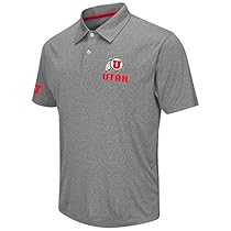 Mens NCAA Utah Utes Polo Shirt (Heather Charcoal)
