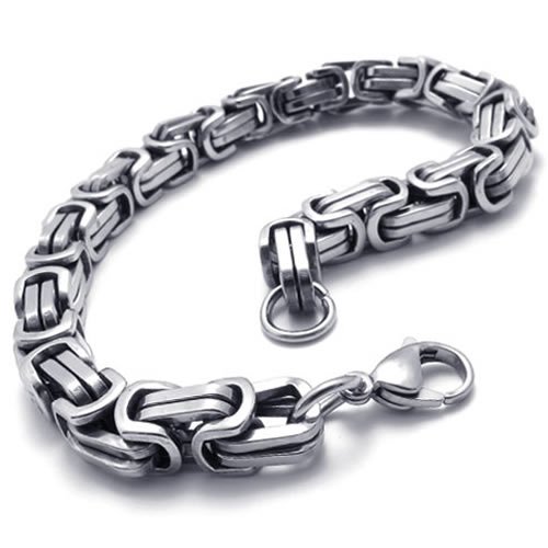 KONOV Jewelry Mens Bracelet Stainless Steel, Silver, 9 Inch