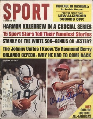 Orlando Cepeda Autographed/Hand Signed October 1967 Sport Baseball Magazine
