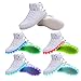 JustCreat Women Men High Top USB Charging LED Shoes Flashing Sneakers