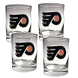 Philadelphia Flyers NHL 4pc Rocks Glass Set - Primary Logo by Great American Products