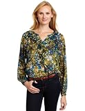Jones New York Women's Ruffled Long Sleeve Pullover Top, Multi, Large