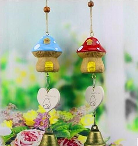 Dhrob 2 PCS cute mushrooms bells Creative interior decoration pendant resin cartoon small bells, 3 kinds of color random delivery