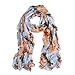 Elegant Featherweight Roses Floral Scarf, Gray