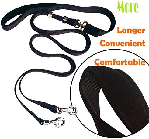 Pet Parade No-Tangle Dual Dog Leash, Double Dog Leash Coupler for 2 Dogs, for Big Dogs,Black