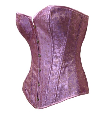 Bslingerie Womens Purple Gold Brocade Boned Bustier Corset Size: L