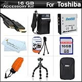16GB Accessories Kit For Toshiba Camileo BW10 Waterproof HD Video Camera In ....