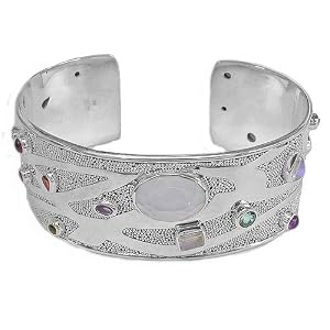 Sterling Silver Amethyst, Aquamarine, Swiss Blue Topaz, Blue Chalcedony,... by Sajen Sterling Silver