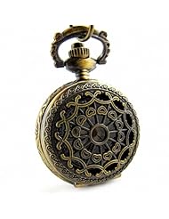 Youyoupifa Wholesale 5pcs/lot Bronze Openwork Cover Stylish Retro Design Quartz Pocket Watch NBW0PN7141-CO3