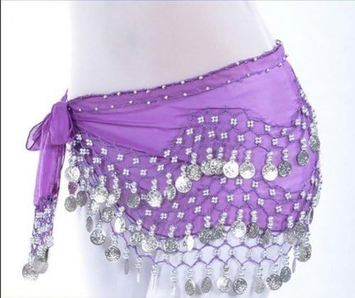 Dark Purple Belly Dance Hip Scarf
