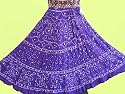SEQUIN BEADED BLUE BELLY DANCE BANDINI BOHO SKIRT 34"