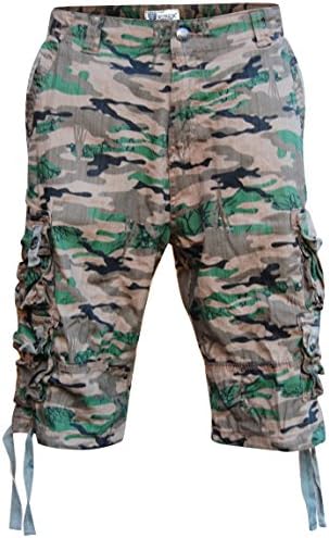 Worior Men's Soft Cotton Multi-Pocket Cargo Shorts (38, Camouflage)