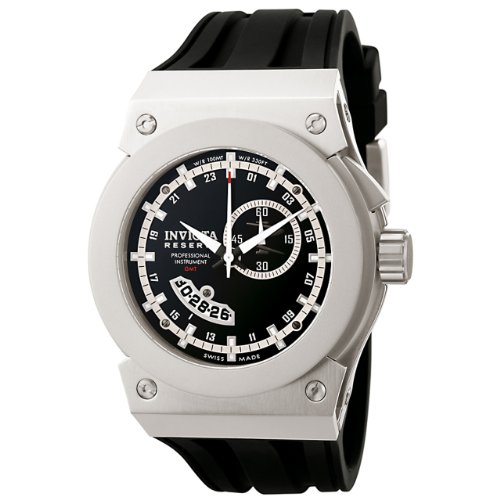 Invicta Men's 6429 Reserve Collection Akula GMT Black Polyurethane Watch
