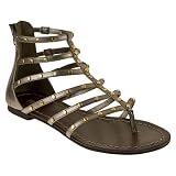 Women's Mossimo® Black Phyliss Nailhead Flat Sandals - Gold/Pewter