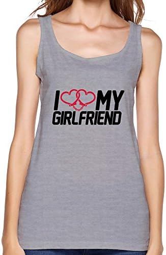 Marycel Women's Love Girlfriend Two Hearts Connected Each Other Tank Top Gray XL