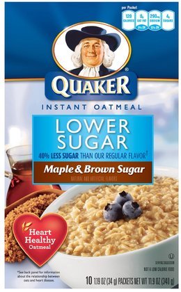 Quaker Instant Oatmeal, Low Sugar, Maple & Brown Sugar, 10 ct, 6 ct (Quantity of 2)