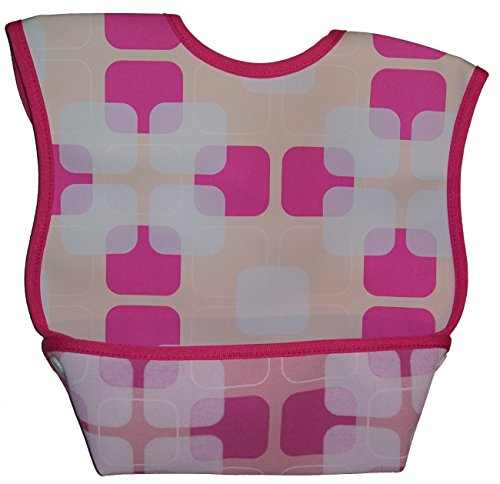 Dex Baby Dura Bib Crum Catcher - Geo Bib, Pink
