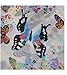 UNKE Women Lady Chiffon Butterfly Print Neck Shawl Scarf Scarves Wrap Stole