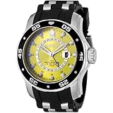 Invicta Mens 6988 Pro Diver Collection GMT Yellow Dial Black Polyurethane Watch