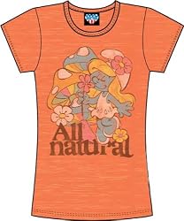 Junk Food Lady Smurf All Natural Orange Juniors/Ladies T-Shirt Tee