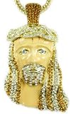Jay-Z Iced Out Jesus Pendant w/36 Gold Franco Chain