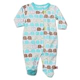 Zutano Baby-Boys Newborn Elephants Footie, White, Newborn