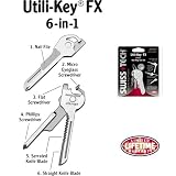 Swiss Tech UKCSS-FX Utili-Key FX 6-in-1 Polished Stainless Steel Key Ring Companion Multi-Tool