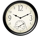 Springfield 91907 14-Inch Decorative Outdoor Clock with Thermometer
