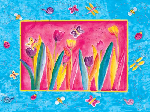 Art 4 Kids "butterfly Garden" Mounted Art Print, 24"x18" Picture