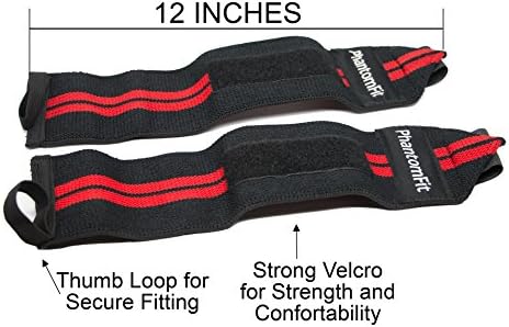 Wrist Wraps - For Bodybuilding, Crossfit, Powerlifting, and Weightlifting - Increase Your Lifting Ability and Confidence While Supporting and Protecting Your Wrists - Best Quality and Support Thumb Loop Wrist Wraps for Men and Women
