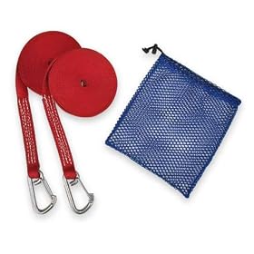 2ea. 50ft. Red Jackline Straps with Stainless Steel Hooks by