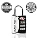 TSA Lock 3 Digit Combination Travel Luggage Lock TSA Approved Locks (White/Black - Single Pack)