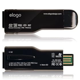 elago 12-in-1 USB 2.0 Flash Memory Card Reader EL-RD-002-BK (Black) by elago