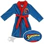 Superman Blue and Red Fleece Bath Robe for Toddlers and Boys