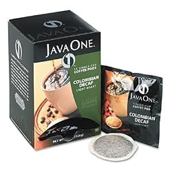 Java Trade Coffee Pods, Colombian Decaf, Single Cup, Pods,14/Box