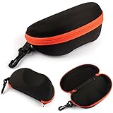 Mokingtop(TM)Fashion Portable Carabiner Eye Glasses Sunglasses Hard Case Protector Box (Orange)