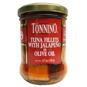 Tonnino Tuna Fillets with Jalapeno in Olive Oil 6.7 Oz. Jars Pack of 3 by Tonnino