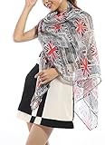 Vintage British Flag Union Jack Print Fashion Scarf (One Size: 70" x 42", Off White)