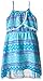 Dream Star Girls' Printed Chiffon Crossover Dress with Hi Hem and Ball Fringe