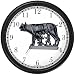 Romulus and Remus Nursed by Wolf Statue Wall Clock by WatchBuddy Timepieces (White Fr...