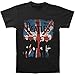 The Beatles Union Jack Distressed Black T-Shirt (Adult X-Large)
