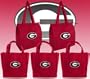 UGA University of Georgia Bulldogs Dawgs NCAA Logo Shopping Bags 5 Pc Set Reusable Grocery Bags 2 Insulated Zipper Closure Bags and 3 College Logo Re-Usable Shopping Bags