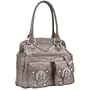 Lou-Ella Glam Rock Collection Designer Large Frame Bag in Silver and Pearl