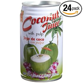 HULU Coconut Juice with Pulp, 11.2-Ounce Cans (Pack of 24)