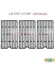 Lawn & Patio: BBQ factory 61271(3-pack) Porcelain Cast Iron Cooking Grid Replacement for Select Gas Grill Models By Chargriller, Jenn-air and Others - bbq factory