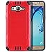 Galaxy On5 Case With Tempered Glass Screen Protector,IDEA LINE(TM) Hybrid Hard Shockproof Slim Fit Brushed Shockproof Protector Cover Heavy Duty Protective (Red)